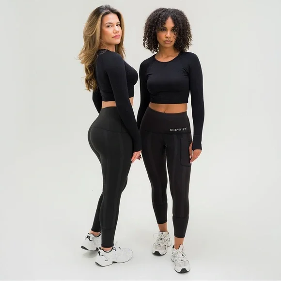 Skinnify Resistance Band Drawstring Jogger Style Leggings, Black, XL - Picture 10 of 11